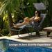 Folding Recliner Lounge Chair, W/ Shade Canopy & Cup Holder for Patio