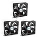 3pcs 12V DC Brushless Axial Cooling Fan Machinery Cooler 12x12x2.5cm - Black