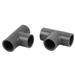 20mm Inner Dia T Shape 3 Way Water Pipe Tube Fitting Connector Gray 2Pcs