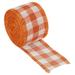 2 Inch Wide 6.56 Yards Gingham Ribbon Wired Edge, Orange and White - 2 inch x 6.56 Yard (W*L)