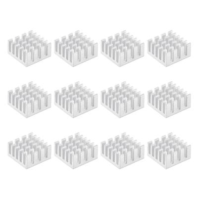 15x15x8mm Thermal Pad Aluminum Heatsink Electronic Radiators 12 Pcs - Silver Tone