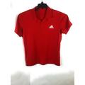 Adidas Shirts | Adidas Men's Large Polo Short Sleeve Button Red White Logo Polyester Shirt A41 | Color: Red | Size: L