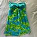 Lilly Pulitzer Dresses | Lilly Pulitzer Strapless Dress Size Xs | Color: Blue/Green | Size: Xs