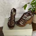 Jessica Simpson Shoes | Jessica Simpson Brown Wooden Heel Wedge Sandal | Size: 6.5 | Color: Brown | Size: 6.5