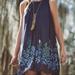 Anthropologie Dresses | Anthropologie Not So Serious Woodvine Navy Beaded Embroidered Dress, Size 0 | Color: Blue | Size: 0