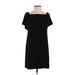 Charles Henry Cocktail Dress - Shift: Black Solid Dresses - Women's Size X-Small