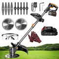 Weed Wacker Portable Weed Eater 3-in-1 Lightweight Edger Lawn Tool, Lawn Edger With Remaining Power Display Screen Adjustable Machine Head Brush Cutter For Lawn, Yard And Bush Trimming