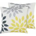 Set di 2 cuscini da Giardino Motivo Floreale Multicolore 45 x 45 cm Riale - Bianco