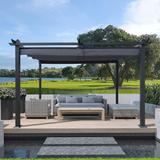 13 x 10 Ft Outdoor Patio Retractable Pergola - Large Garden Gazebos