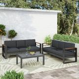 Giovanna Outdoor Aluminum 6 Seater Chat Set with Water Resistant Cushions by Christopher Knight Home