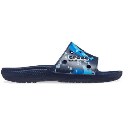 Crocs Navy / Multi Classic Crocs Printed Camo Slide Shoes Crocs Navy /...
