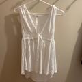 Free People Tops | Free People Tie Front Tunic Tank | Color: White | Size: M