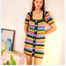 Anthropologie Dresses | Anthropologie Farm Rio Rainbow Crochet Mini Dress. Nwt | Color: Purple/Yellow | Size: M
