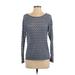 Katie K Long Sleeve Top Blue Color Block Scoop Neck Tops - Women's Size Small