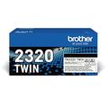 BROTHER TN-2320TWIN Toner Cartridge, Black, Single Pack, High Yield, includes 2 x Toner Cartridges, Genuine Supplies