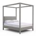 Tandem Arbor Lafayette Poster Bed Upholstered/Genuine Leather | 87 H x 84 W x 87 D in | Wayfair 115-11-KNG-22-ST-DL-SS