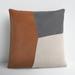 AllModern Tawny Patchwork Dark Brown/Taupe/Charcoal Square Throw Cushion Cotton Blend in Brown/White | 18 H x 18 W x 1 D in | Wayfair