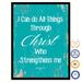 Trinx SpotColorArt I Can Do All Things Through Christ Philippians Handcrafted Canvas Print Canvas in Blue | 17 H x 13 W x 1 D in | Wayfair