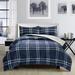 Rosalind Wheeler Parsonage Microfiber Reversible 3 Piece Comforter Set Polyester/Polyfill/Microfiber in Blue | Wayfair