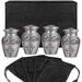 Rosdorf Park Grace & Mercy Pewter Cross Small Keepsake Urns For Human Ashes - Set Of 4 - w/ Case & 4 Bags | 2.75 H x 1.75 W x 2.75 D in | Wayfair