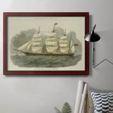 Longshore Tides Antique Clipper Ship IV Premium Framed Canvas- Ready To Hang Canvas, Solid Wood in Gray | 18 H x 27 W x 2.5 D in | Wayfair