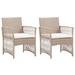 Red Barrel Studio® vidaXL Patio Chairs Outdoor Patio Dining Chair w/ Cushions Poly Rattan Wicker/Rattan in Brown | Wayfair