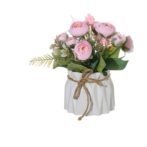 Künstliche Blumen Triumph Dekorativer künstlicher Blumenstrauß mit Vase, künstliche Topfpflanze,