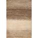 Striped Gabbeh Kashkoli Modern Wool Rug Hand-knotted Foyer Carpet - 1'7" x 2'6"