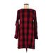 BeachLunchLounge Casual Dress - Shift: Red Checkered/Gingham Dresses - Women's Size Small