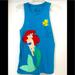 Disney Tops | Disney Woman’s Aqua Little Mermaid Tank Top W Front Pocket - Size M 7-9 | Color: Blue | Size: M