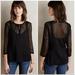 Anthropologie Tops | Anthropologie Sheet Polkda-Dot Blouse | Color: Black | Size: 4