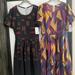 Lularoe Dresses | Lularoe Amelia Dress (2) L Nwt | Color: Black/Gold | Size: L
