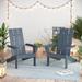 PHI VILLA Set of 1/2/4 Grey Patio Adirondack Chair with Cup Holder