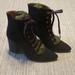 Anthropologie Shoes | Anthropologie Suede Ankle Boots. Size Eu 37 | Color: Black/Green | Size: 37eu