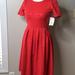 Lularoe Dresses | Lularoe Amelia Dress Nwt | Color: Red | Size: Xs