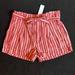 American Eagle Outfitters Shorts | American Eagle Red & White Stripe High Rise Tie Front Linen Shorts Women's 6 New | Color: Red/White | Size: 6