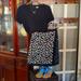 J. Crew Skirts | J Crew Faux Wrap Floral Print Skirt W/ Pleated Back | Color: Black/Blue | Size: 2