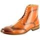 My Perfect Pair Men's Italian Style Leather Lined Chelsea Ankle Chukka Brogue Boots, Tan UK Size 7 / EU Size 41