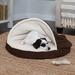 Archie & Oscar™ Elnora Faux Sheepskin Hooded Dog Bed Polyester/Memory Foam in Brown | 3 H x 26 W x 26 D in | Wayfair