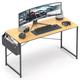 17 Stories Office Desk Computer Desk Adjustable Table Feet w/ Additional Storage Bag Wood/Metal in Brown | 29.5 H x 55 W x 23.5 D in | Wayfair