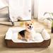 Tucker Murphy Pet™ General Teddy Dog Kennel Kennel Cat Litter Of The Four Seasons Dog Bed Supplies Cotton/Suede in Brown | Wayfair