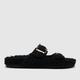 schuh haven borg buckle slippers in black