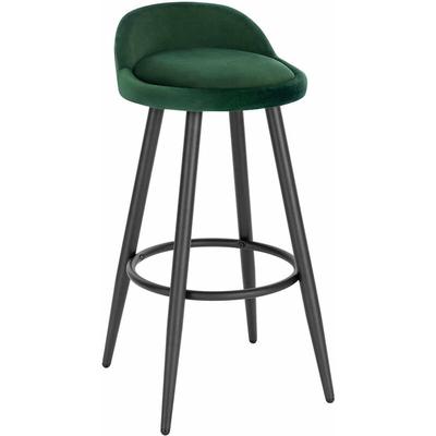 Woltu - Barhocker Barstuhl Hocker Bistrohocker Tresenhocker mit Fußstütze aus Samt Metall, Image