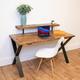 Rustic Computer Desk With Shelf | Industrial Style Office Desk | Rustic Wooden Desk With Raiser | Computer Desk - Home or Office Use