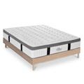 Ensemble matelas à Mémoire de forme et Sommier en kit bois 140x190