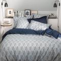 Housse de couette en satin de coton bleu 260x240