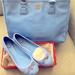 Tory Burch Bags | Matching Tory Burch Tote Bag And Flats Size 7.5 | Color: Blue | Size: 7.5