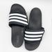 Adidas Shoes | Adidas Adilette Comfort Adjustable Slides Black W/White Stripes | Color: Black/White | Size: 7