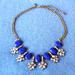 J. Crew Jewelry | J. Crew Cobalt Royal Blue Crystal Clear Rhinestones Statement Necklace Goldtone | Color: Blue/Gold | Size: Os