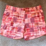 J. Crew Shorts | J.Crew Muted Orange Patchwork Plaid Shorts. Flat Front. Women's Size 2 | Color: Orange/Red | Size: 2